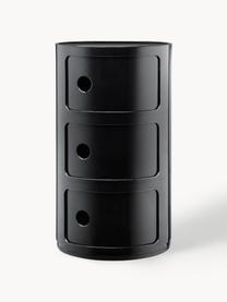 Designový odkládací stolek Componibili, Umělá hmota, Černá, Ø 32 cm, V 59 cm