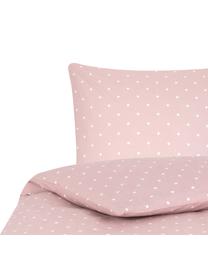 Gepunktete Baumwoll-Bettwäsche Dotty in Rosa/Weiß, Webart: Renforcé Fadendichte 144 , Rosa, Weiß, 240 x 220 cm + 2 Kissen 80 x 80 cm