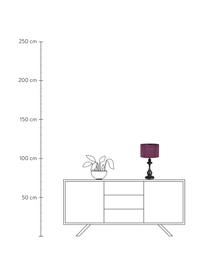 Lampada da tavolo con paralume in tessuto Connor, Paralume: tessuto, Base della lampada: metallo verniciato, Nero, viola, Ø 24 x Alt. 45 cm