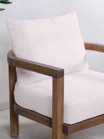 Chaise de jardin en bois d'acacia Erica, Tissu blanc crème, bois d'acacia, larg. 71 x haut. 55 cm