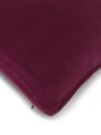 Housse de coussin 40x40 velours Dana, 100 % velours de coton, Lie de vin, larg. 40 x long. 40 cm