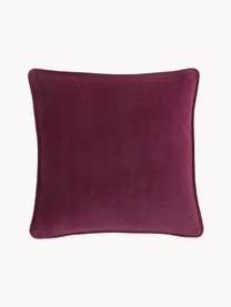 Housse de coussin 40x40 velours Dana, 100 % velours de coton, Lie de vin, larg. 40 x long. 40 cm