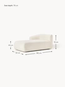 Modulo angolare in teddy Sofia, Rivestimento: teddy (100% polipropilene, Struttura: legno di abete rosso, tru, Piedini: plastica Il materiale uti, Teddy bianco latte, Larg. 185 x Prof. 92 cm, chaise longue a destra