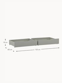 Zásuvky pod postel Eco Comfort, 2 ks, Lakovaná MDF deska (dřevovláknitá deska střední hustoty), Dřevo, lakované greige barvou, Š 153 cm, H 60 cm