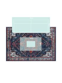 Tapis vintage Azrow, Bleu foncé, rouge