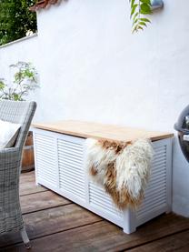 Coffre de rangement en bois Storage, Teck, blanc