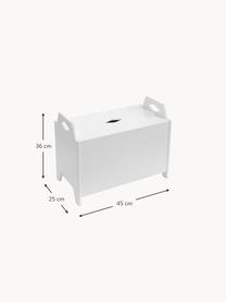 Aufbewahrungstruhe Luca, Mittledichte Holzfaserplatte (MDF), Birkenholz, FSC-zertifiziert, Holz, weiss lackiert, B 45 x H 36 cm
