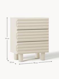 Cassettiera Fana, Gambe: legno di pioppo, Questo p, Beige, Larg. 90 x Alt. 111 cm