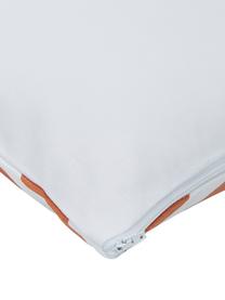 Kissenhülle Sera mit grafischem Muster, 100% Baumwolle, Weiß, Orange, B 45 x L 45 cm
