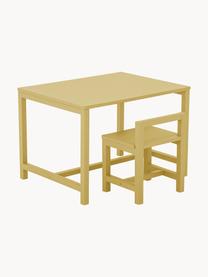 Tavolino per bambini Rese, pannelli MDF (fibra a media densità), legno di albero della gomma, Giallo senape, Larg. 73 x Prof. 55 cm