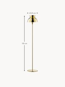 Kleine vloerlamp Butterfly, Lamp: metaal, gecoat, Glanzend goudkleurig, H 135 cm