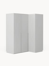 Armario esquinero modular Leon, 3 puertas (165 cm), diferentes variantes, Estructura: tablero aglomerado revest, Gris claro, Interior Basic (An 165 x Al 200 cm) esquinero