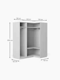 Modularer Eck-Kleiderschrank Leon, 165 cm Breite, mehrere Varianten, Korpus: Spanplatte, melaminbeschi, Hellgrau, Basic Interior, B 165 x H 200 cm, mit Eckmodul