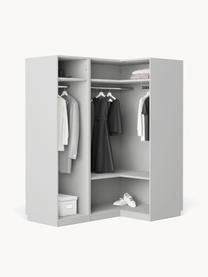 Armario esquinero modular Leon, 3 puertas (165 cm), diferentes variantes, Estructura: tablero aglomerado revest, Gris claro, Interior Basic (An 165 x Al 200 cm) esquinero