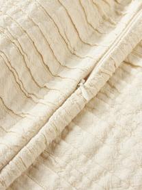 Copricuscino in cotone plisettato Artemis, 99% cotone, 1% poliestere, Bianco crema, Larg. 50 x Lung. 50 cm