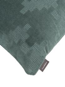 Coussin 45x45 velours blkeu vert Twisted Brooklyn, Bleu-vert, larg. 45 x long. 45 cm