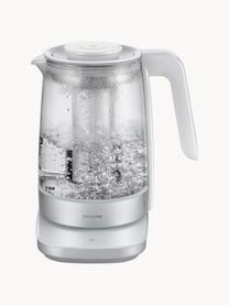 Wasserkocher Enfinigy aus Glas mit Teeeinsatz, 1.7 L, Gehäuse: Glas, Kunststoff, Weiß, Silberfarben, 1.7 L