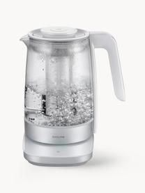 Wasserkocher Enfinigy aus Glas mit Teeeinsatz, 1.7 L, Gehäuse: Glas, Kunststoff, Weiß, Silberfarben, 1.7 L