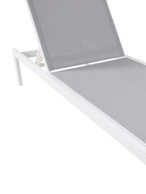 Aluminium zonnebed Copacabana in lichtgrijs/wit, Frame: gelakt aluminium, Wit, L 195 x B 60 cm