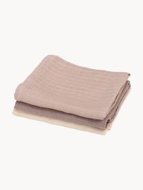 Set 3 asciugamani Moonlight, 100% cotone, Tonalità beige, Larg. 75 x Lung. 75 cm