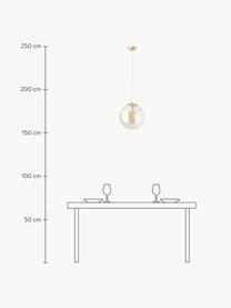 Pendelleuchte Bao aus Glas, Lampenschirm: Glas, Baldachin: Metall, galvanisiert, Goldfarben, Ø 30 x H 90 cm