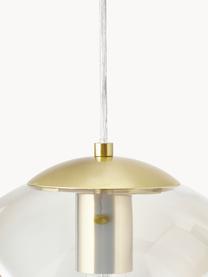 Hanglamp Bao van glas, Lamp: vermessingd metaal, Goudkleurig, Ø 30 x H 90 cm