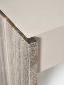 Nachttisch Bruce aus Marmor und Metall, Tischplatte: Metall, Front: Mitteldichte Holzfaserpla, Beine: Marmor Dieses Produkt wir, Hellbeige, Beige marmoriert, B 45 x H 50 cm