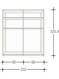 Schwebetürenschrank Oliver mit 2 Türen, inkl. Montageservice, Korpus: Holzwerkstoffplatten, lac, Dunkelgrau, 202 x 225 cm