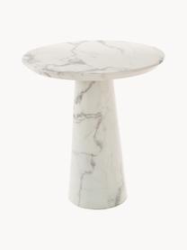 Tavolo rotondo effetto marmo Disc, Ø 70 cm, Bianco effetto marmo, Ø 70 cm