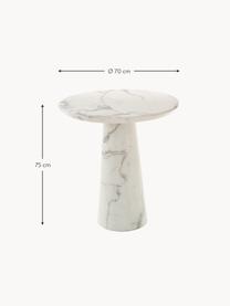 Table ronde look marbre Disc, Blanc, aspect marbre, Ø 70 cm
