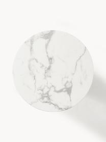 Mesa de comedor redonda en aspecto mármol Disc, Ø 70 cm, Tablero: tablero de fibras de dens, Blanco aspecto mármol, Ø 70 cm