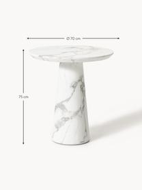 Kulatý jídelní stůl v mramorovém vzhledu Disc, Ø 70 cm, Bílá, mramorovaná, Ø 70 cm
