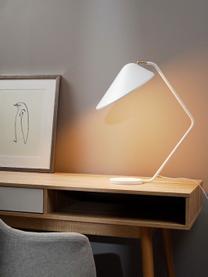 Grande lampe de bureau blanche Neron, Blanc, larg. 57 x haut. 56 cm