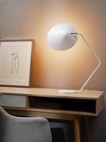 Grote bureaulamp Neron, Decoratie: vermessingd metaal, Wit, B 57 x H 56 cm