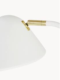 Große Schreibtischlampe Neron, Dekor: Metall, vermessingt, Weiß, B 57 x H 56 cm