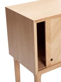 Konsola z drewna z wzorem w jodełkę Herringbone, Nogi: drewno dębowe z certyfika, Drewno dębowe, S 90 x W 90 cm