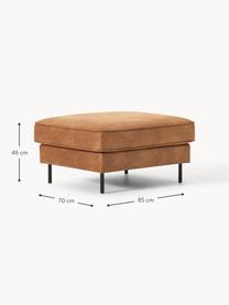 Sofa-Hocker Hunter aus recyceltem Leder, Bezug: 70% recyceltes Leder, 30%, Gestell: Massives Kiefernholz, hoc, Leder Braun, B 85 x T 70 cm