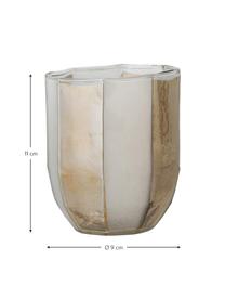 Świecznik na tealighty ze szkła Jalil, Szkło, Biały, beżowy, Ø 9 x W 11 cm