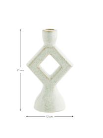 Candelabro de gres Geo, Gres, Blanco moteado, An 12 x Al 21 cm