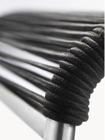 Sedia da giardino Teglgård, Seduta: corda, Struttura: metallo rivestito, Marrone chiaro, argento, Larg. 58 x Prof. 65 cm