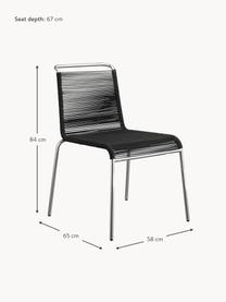 Chaise de jardin Teglgård, Noir, argenté, Ø 58 x haut. 65 cm