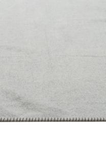 Plaid flanelle de coton gris motif cerf Sylt, 85 % coton, 8 % viscose, 7 % polyacrylique, Beige, larg. 140 x long. 200 cm