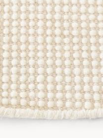 Okrągły ręcznie tkany dywan z wełny Amaro, Kremowobiały, beżowy, Ø 140 cm (Rozmiar M)