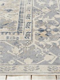 Vintage Teppich Malta in Blau-Beige, 90% Polypropylen, 10% Chenille, Elfenbeinfarben, Blautöne, B 240 x L 330 cm (Größe L)