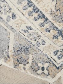 Tapis vintage bleu beige Malta, 90 % polypropylène, 10 % chenille, Blanc ivoire, tons bleus, larg. 120 x long. 170 cm (taille S)