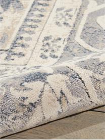 Vintage vloerkleed Malta in blauw-beige, 90% polypropyleen, 10% chenille, Ivoorkleurig, blauwtinten, B 120 x L 170 cm (maat S)