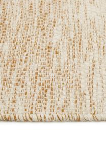 Handgeweven wollen loper Lule met kleurverloop in beige/geel, 70% wol, 30% katoen, Okergeel, beige, 80 x 250 cm