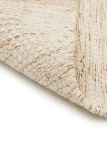 Handgeweven wollen loper Lule met kleurverloop in beige/geel, 70% wol, 30% katoen, Okergeel, beige, 80 x 250 cm