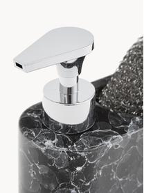 Distributeur de savon aspect look Bubble, 2 élém., Noir, marbré, argenté, larg. 19 x haut. 16 cm