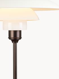 Grote tafellamp PH 3½-2½, mondgeblazen, Lampenkap: gecoat aluminium, opaalgl, Wit, koper, Ø 33 x H 45 cm